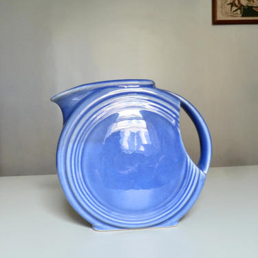 Art Deco Pottery DIsk Pitcher by Cronin ca 1930s - Vintage Fiestaware - Antique Pottery 
