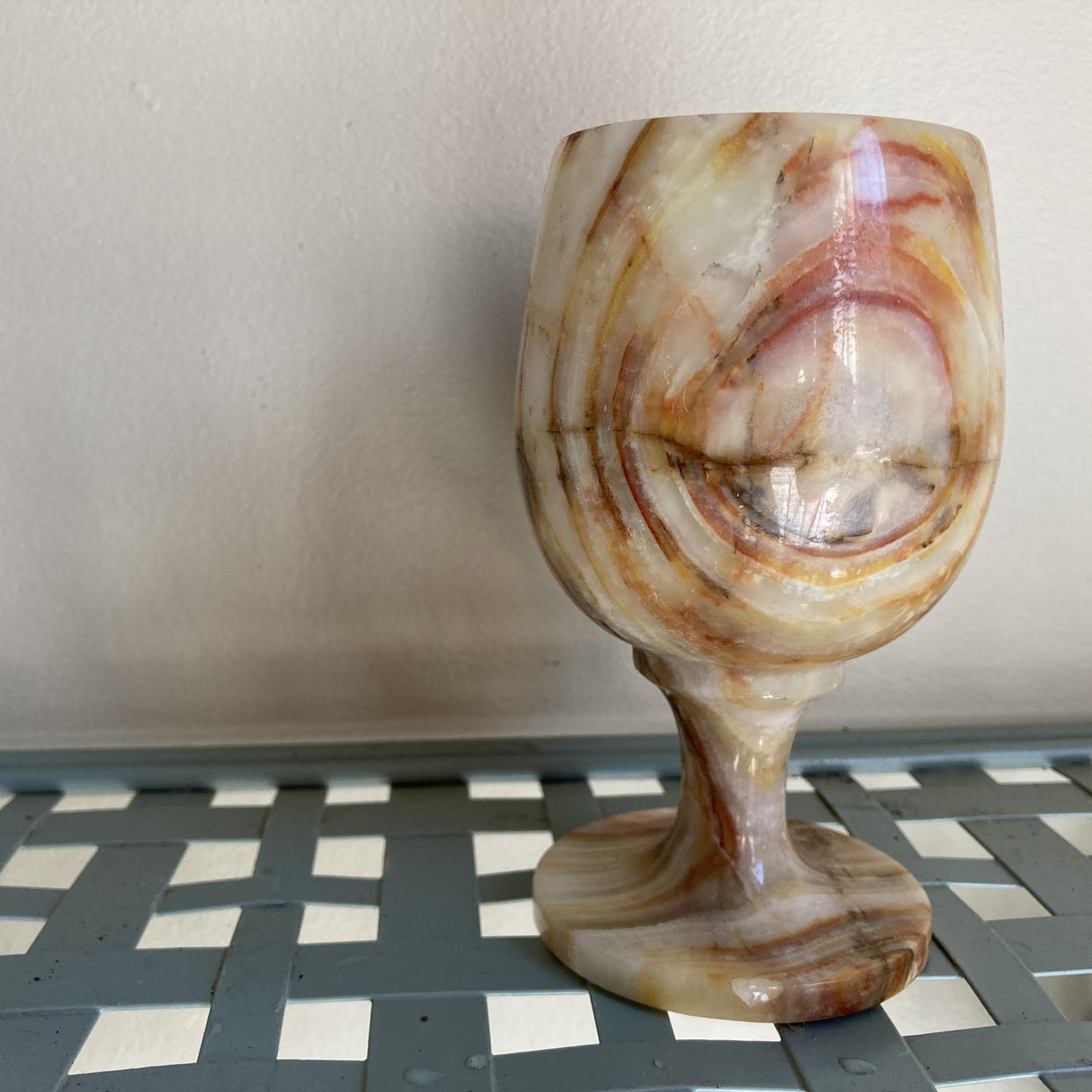 Marble Alabaster Stone Chalice Goblet | Raven Pear Vintage ...