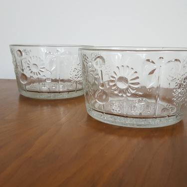 Littala Oiva Toikka Flora Crystal Glass Bowl Set 