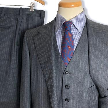 Vintage 1970s BROOKS BROTHERS Wool Flannel 3pc Suit ~ 42 Long ~ vest / waistcoat ~ pants / jacket / sport coat ~ Preppy / Ivy Style / Trad 