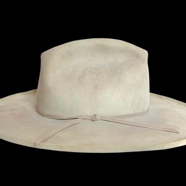 Vintage STETSON Western Hat ~ size 7 1/8 to 7 1/4 ~ Cowboy ~ Pencil Curl ~ Fur Felt Fedora ~ Wide Brim ~ 4X Beaver ~ Rancher 