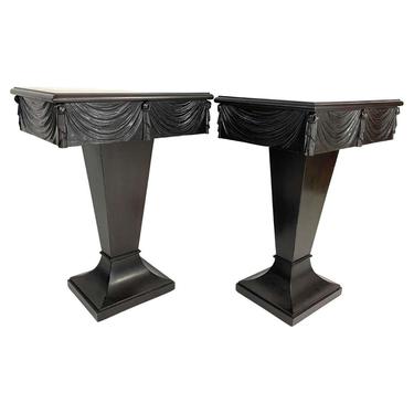 Pair of Dorothy Draper Grosfeld House Pedestal One-Drawer End or Night Tables