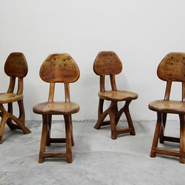 Set of 4 California Modern Studio Craft Solid Wood Chairs by Chuck Burdick 