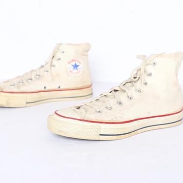 vintage AUTHENTIC 1960s 70s CONVERSE all-star HIGH top - made in the U.S.A. men's size 9 sneakers Chuck Taylor brand -- good condition 