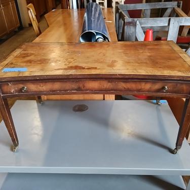 Vintage Mahogany  coffee table with drawer and on wheel's 36