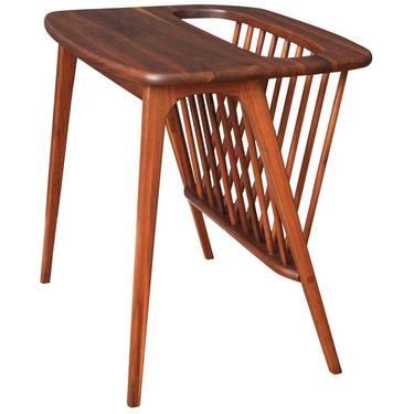 Mid-Century Modern Side Table with Magazine Rack by Arthur Umanoff