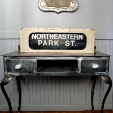 Vintage Boston train sign 