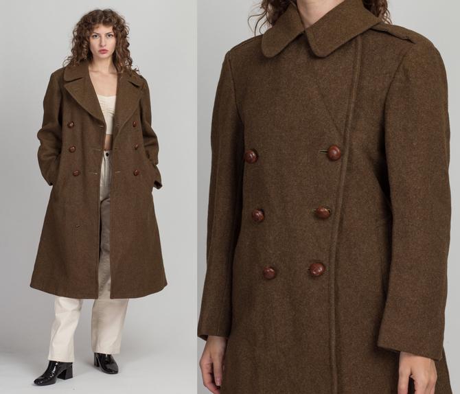Vintage 1940s WWII US Army Officers Overcoat - Size 34, Men