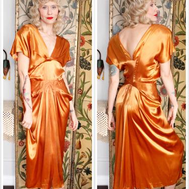 1940s Dress // Symphony Copper TULA Dress // vintage 40s dress 