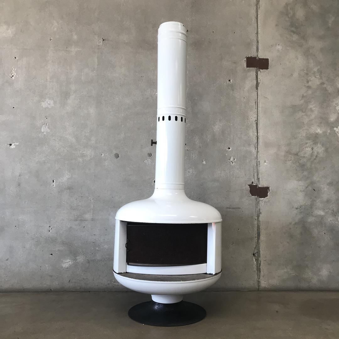 Malm Fire Drum 2 White Porcelain Finish Fireplace Urban Americana