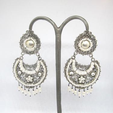 FEDERICO JIMENEZ Silver and Seed Pearl Earrings | Large | Love Street ...