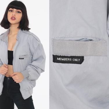 Grey Members Only Jacket -- 80s Windbreaker Bomber | Shop Exile