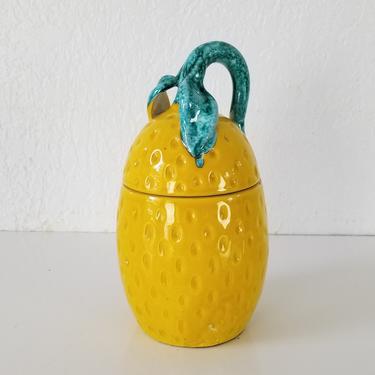 Vintage Italian Ceramic Lemon Jar . 