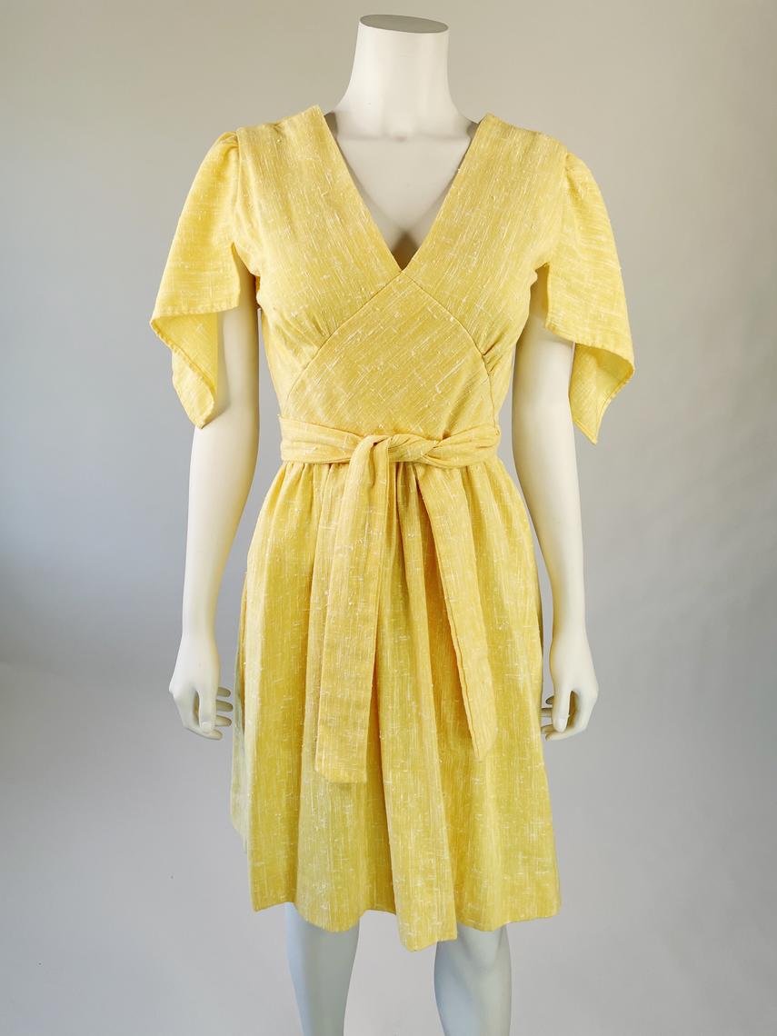 70's Banana Yellow Wrap Dress | Prototype Vintage | Austin, TX