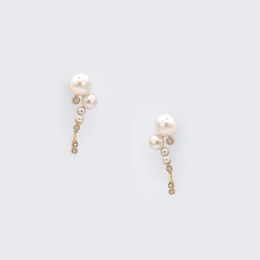 Shimmer Diamond & Pearl Earrings