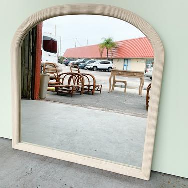 Large Split Reed Rattan Arch Mirror