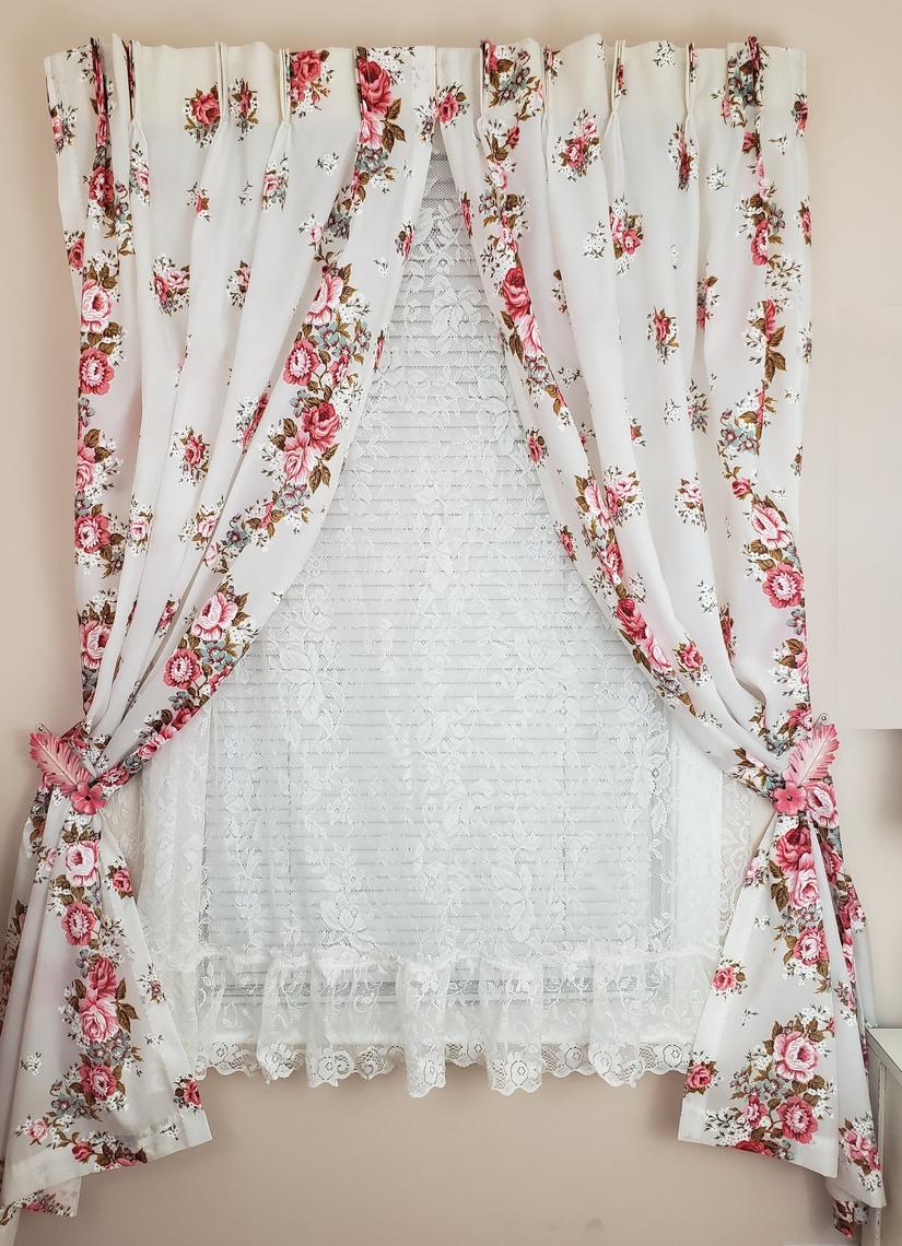 Vintage New Old Stock Floral Pinch Pleated Drapes selling Curtains