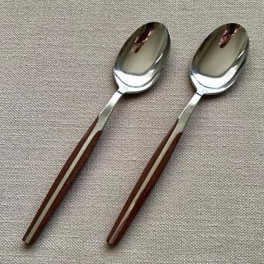Vintage Eldan (ELD2) Brown Flatware Serving Spoons - Set of 2 