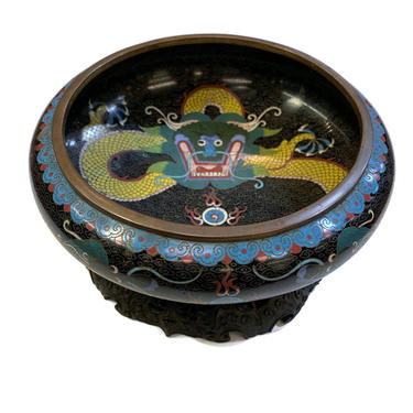 Dragon Cloisonn\u00e9 Bowl with Stand