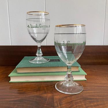 Set of 2- Vintage Irish Coffee Gold Rim Glasses, MCM Retro Barware 