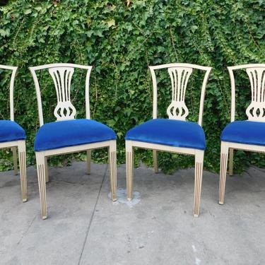 Vintage 1930&#x27;s/40&#x27;s Belle French Blue Chairs (sold as set f 2)