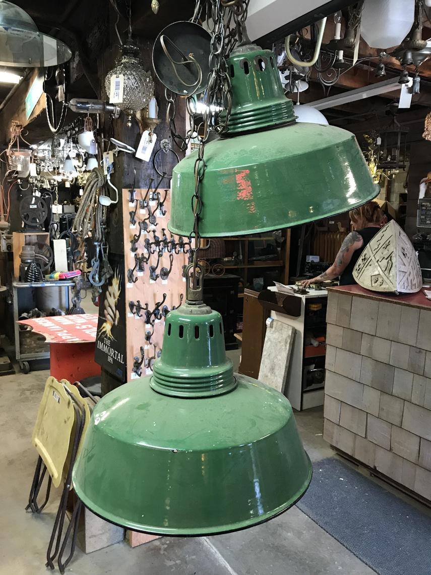 Green Industrial Swag Light Earthwise Architectual Salvage