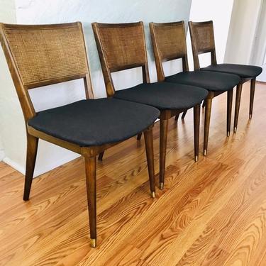 MID CENTURY MODERN Set of 4 Cane Back Dining Chairs #LosAngeles 