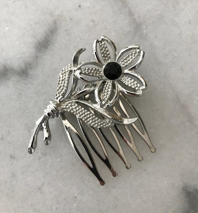Sarah Coventry Vintage Hair Comb Vintage Brooch Repurposed