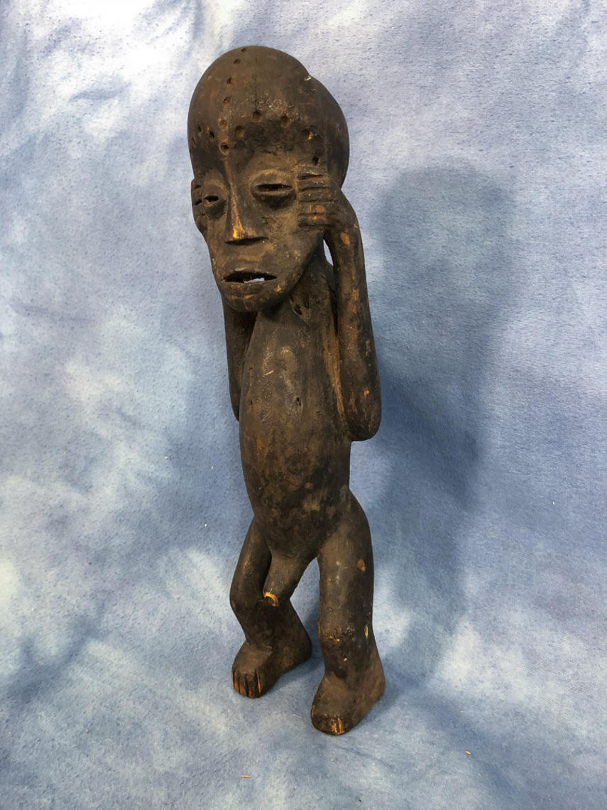 Vintage Wooden African Male Nude Fertility Statue Figure, Hand Carved ...
