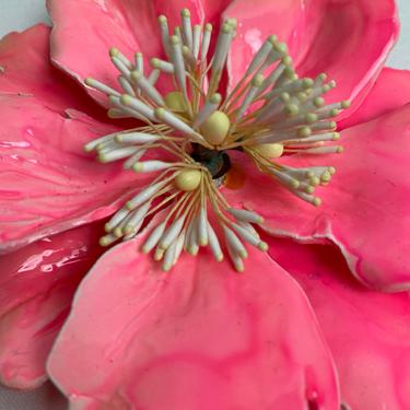 60’s flower pin/ brooch~ huge floral statement piece~ flower power Mod MCM glossy 3-D 