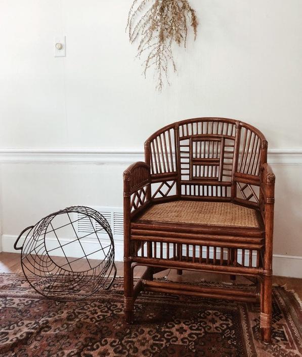 Vintage Bamboo Brighton Style Chair Chinese Chippendale Chair