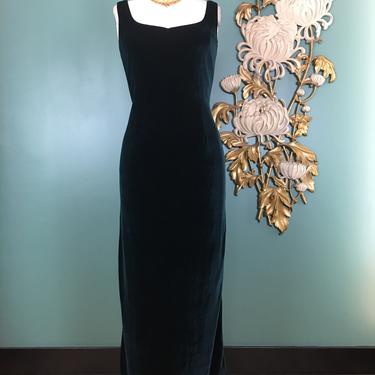 blue dress for baby girl Vintage Jones New York Black Beaded Evening Gown 90s Formal Slip Dress main image 1