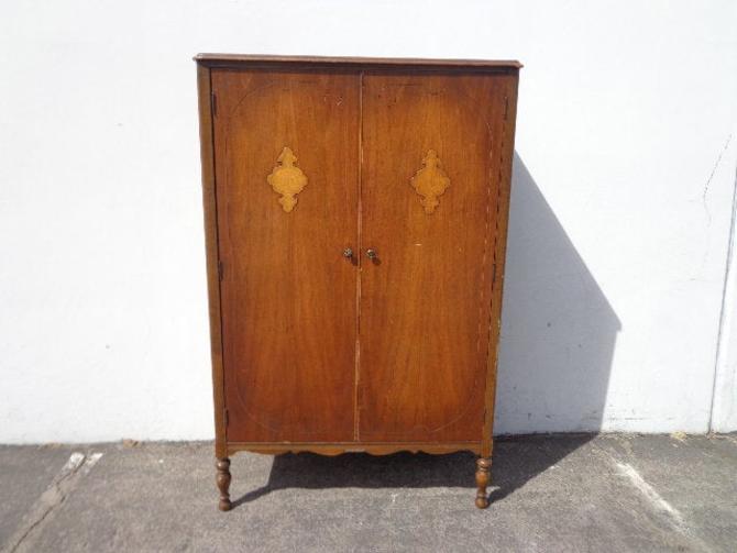 Antique Armoire Wardrobe Closet Chest Of Drawers Tall Dresser Wood