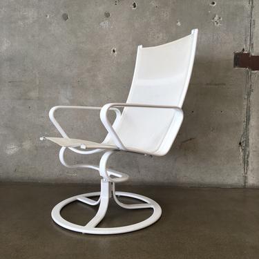 Vintage 1980s White Swivel Lounge Chair by Brown Jordan