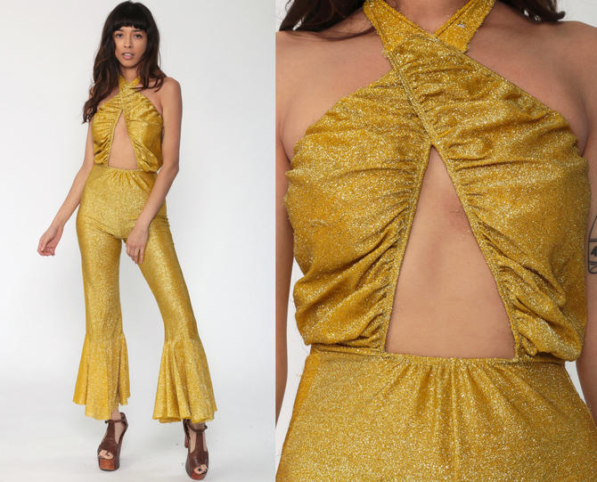 Gold bell sale bottom jumpsuit