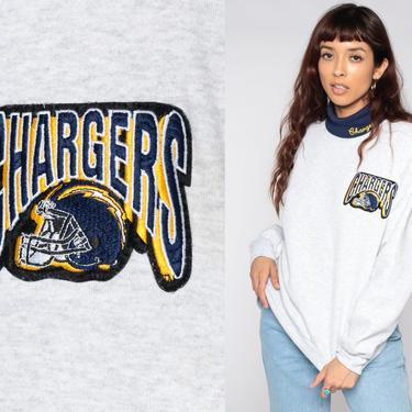 San Diego Chargers Sweatshirt Turtleneck Football Sweatshirt 90s Sweatshirt Nfl Shirt Jumper Sports Vintage 1990s Grey Oversized Large 