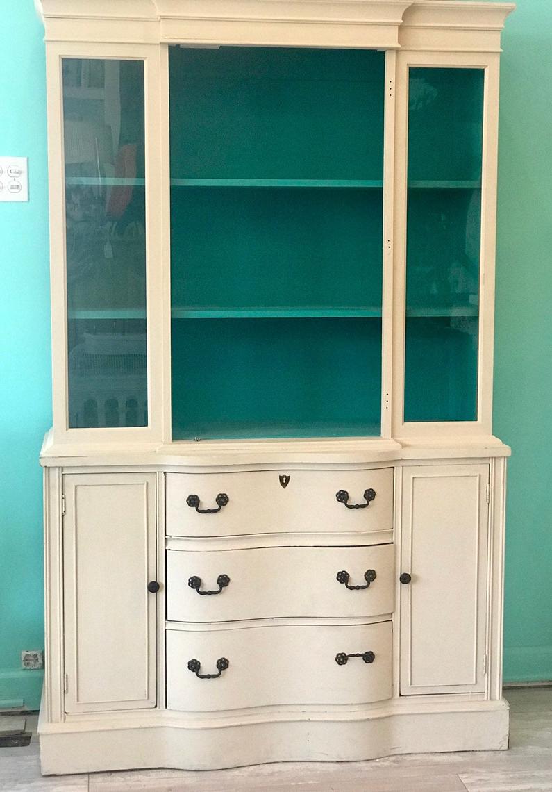 Ivory Painted China Cabinet | Antique to Chic | Chicago, IL