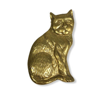 Vintage Large Brass Cat Door Knocker 