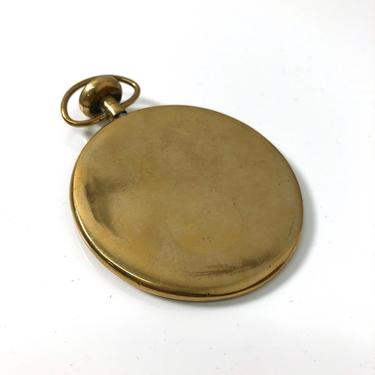 Vintage Brass Pocket Watch Paperweight, Carl Aubock attr. 1950's 