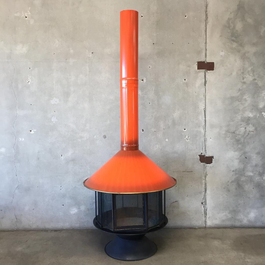 Mid Century Orange Malm Carousel Fireplace Urban Americana Long