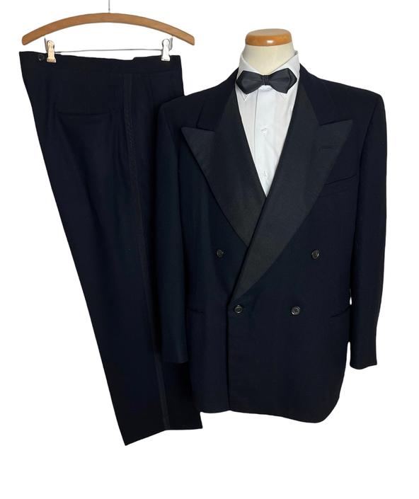 Vintage 1940s Double-Breasted Wool 2pc Tuxedo ~ 44 R ~ Suit / Tux 