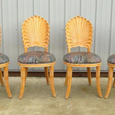 VTG Venetian ITALIAN GROTTO CARVED SHELL BACK DINING CHAIRS