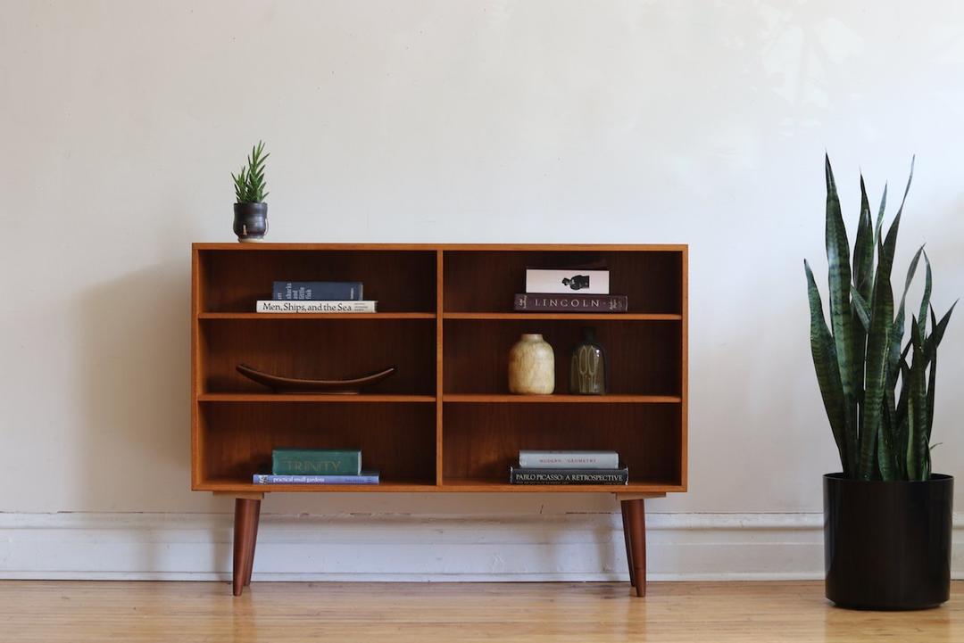 Mid Century Danish Modern Low Shelving Unit matching piece! Spaced