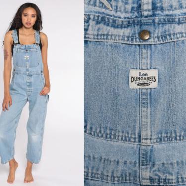 Lee Dungarees Jean Overalls 80s Light Wash Denim Grunge Pants 1980s Dungarees Bib Boyfriend Hipster Vintage Workwear Retro Carpenter Small S 