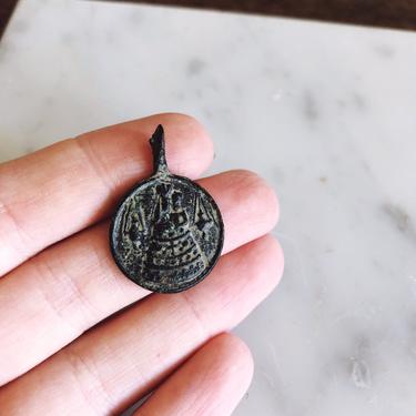 Antique Italian Catholic Pendant Medal 