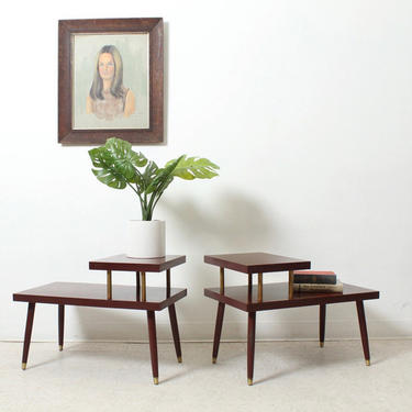 2 Tier Vintage End Tables 