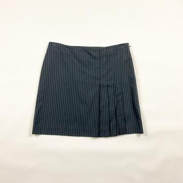 90s Mossimo Baby Blue Pinstripe Pleated Mini Skirt / Stretch / Preppy / y2k / Bratz / 00s / Clueless / Size 10 / Medium / Millenium / 