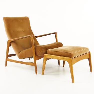Kofod Larsen Mid Century Highback Lounge Chair and Ottoman - mcm 