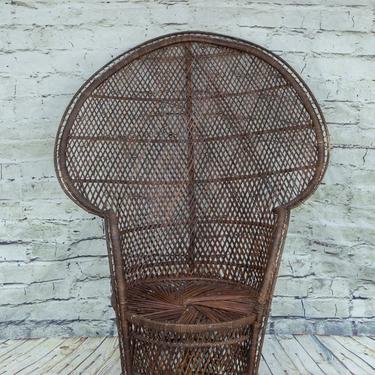 SHIPPING NOT FREE!!! Vintage Peacock Chair (Stained Brown) 