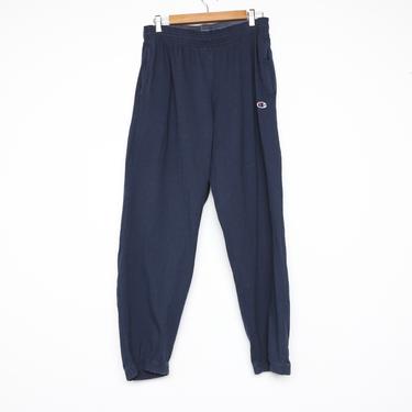 vintage CHAMPION brand sweats navy blue men's size large w/ pockets -- great conditon 